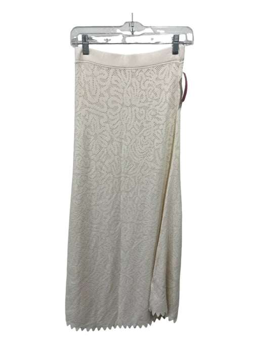 Ulla Johnson Size P Cream Viscose & Nylon Blend Elastic Waist Knit Skirt Cream / P