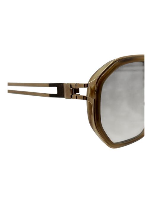 Mykita Brown, Beige & Gold Acetate Hexagon Gradient Matte Arms Sunglasses Brown, Beige & Gold