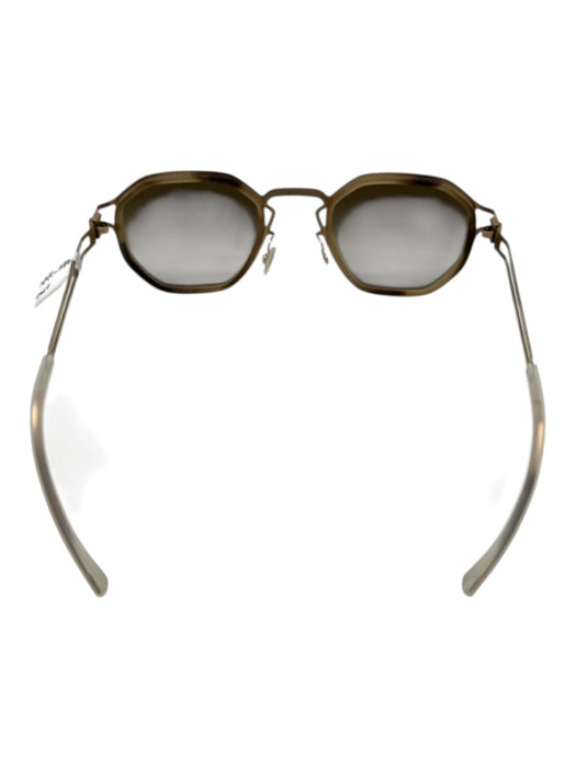 Mykita Brown, Beige & Gold Acetate Hexagon Gradient Matte Arms Sunglasses Brown, Beige & Gold