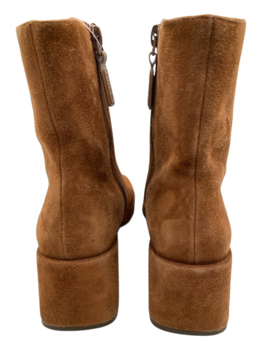 Vince Shoe Size 6 Brown Suede Upper Solid Block Heel Square Toe Booties Brown / 6
