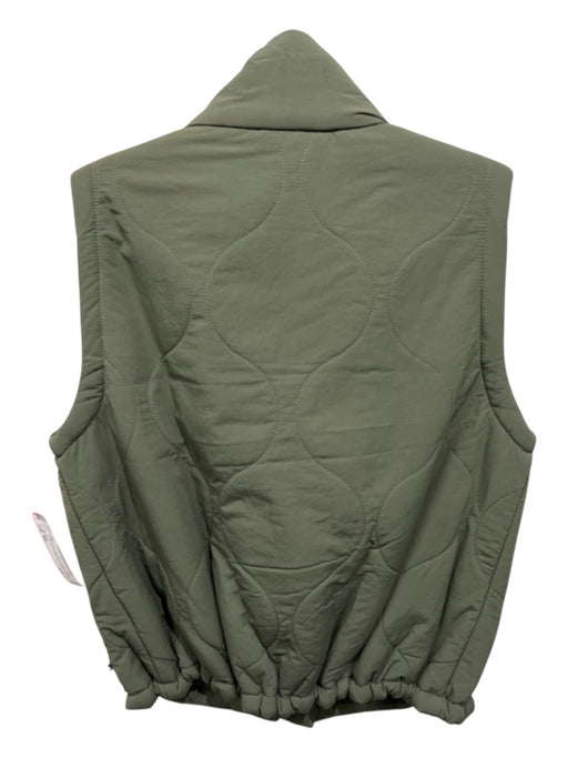 Prana Size XS Sage green Nylon & Polyester Faux Shearling Quilted High Neck Vest Sage green / XS