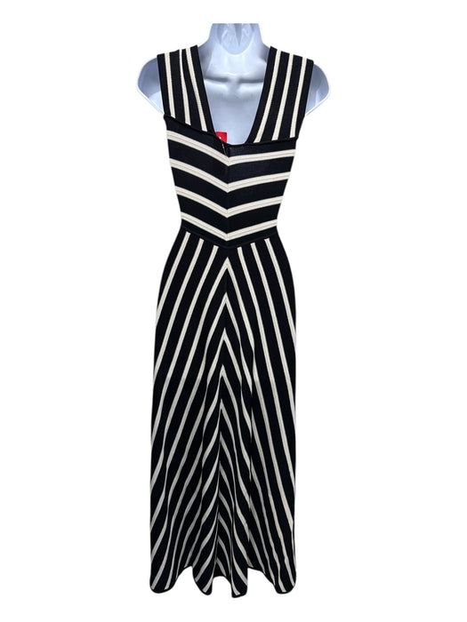 Zimmerman Size 0 Black & White Viscose Blend Sleeveless Striped Maxi Dress Black & White / 0