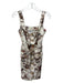 L'agence Size 0 Cream White, Brown, Multi Cotton Blend Flora & Fauna Dress Cream White, Brown, Multi / 0