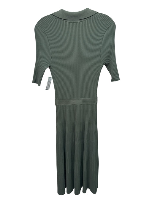 Simkhai Size XS Olive Green Rayon Blend Rib Knit Short Sleeve V Neck Maxi Dress Olive Green / XS