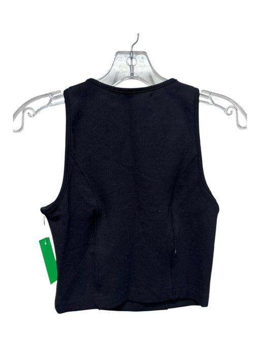 SPRWMN Size S Black Rayon Blend Sleeveless Princess Seams Side Zip Tank Top Black / S