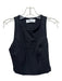 SPRWMN Size S Black Rayon Blend Sleeveless Princess Seams Side Zip Tank Top Black / S