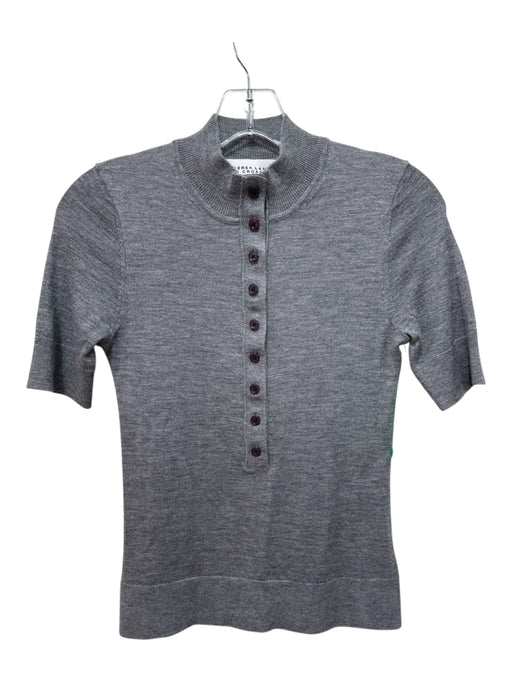 Derek Lam 10 Crosby Size XS Gray Cashmere Heathered Short Sleeve Sweater Gray / XS