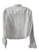 A.L.C. Size 0 White Cotton Long Sleeve Button Up Silver Buttons Cufflinks Top White / 0
