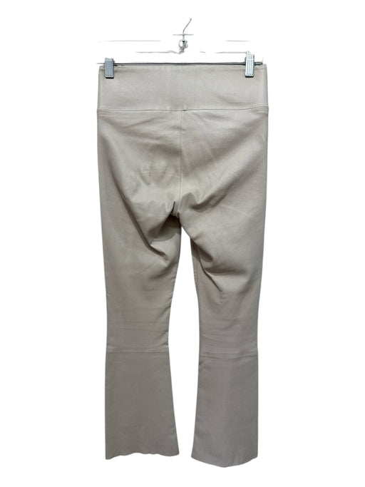 SPRWMN Size XS Cream Leather Wide Waist Band High Rise Fitted Crop Top Cream / XS