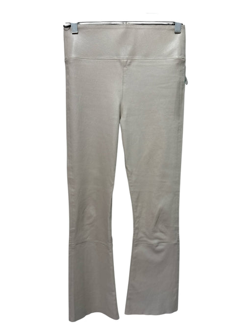 SPRWMN Size XS Cream Leather Wide Waist Band High Rise Fitted Crop Top Cream / XS