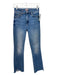 Mother Size 24 Med Wash Cotton Denim Whiskering Raw Hem Zip & Button Jeans Med Wash / 24