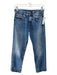 R13 Size 24 Med Wash Cotton Denim Zip & Button High Rise Faded Straight Jeans Med Wash / 24