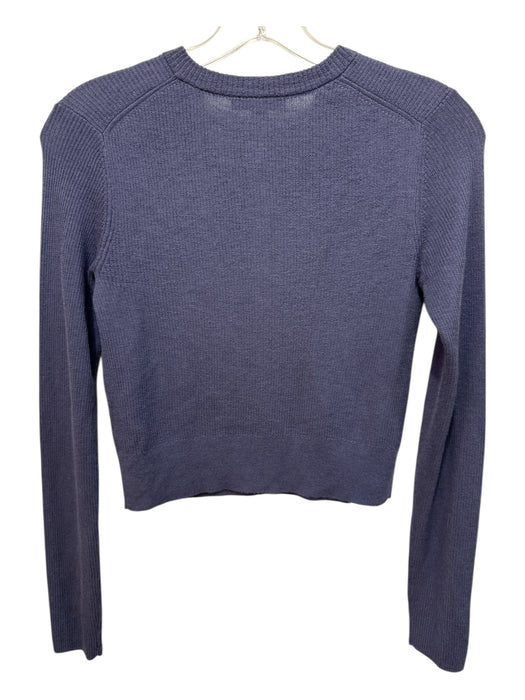 Derek Lam 10 Crosby Size XS Purple Cashmere Ribbed Knit Long Sleeve Cardigan Purple / XS