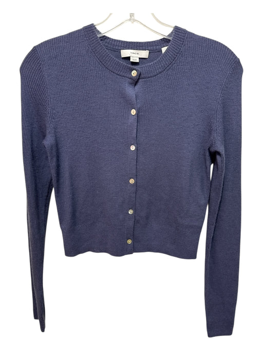 Derek Lam 10 Crosby Size XS Purple Cashmere Ribbed Knit Long Sleeve Cardigan Purple / XS