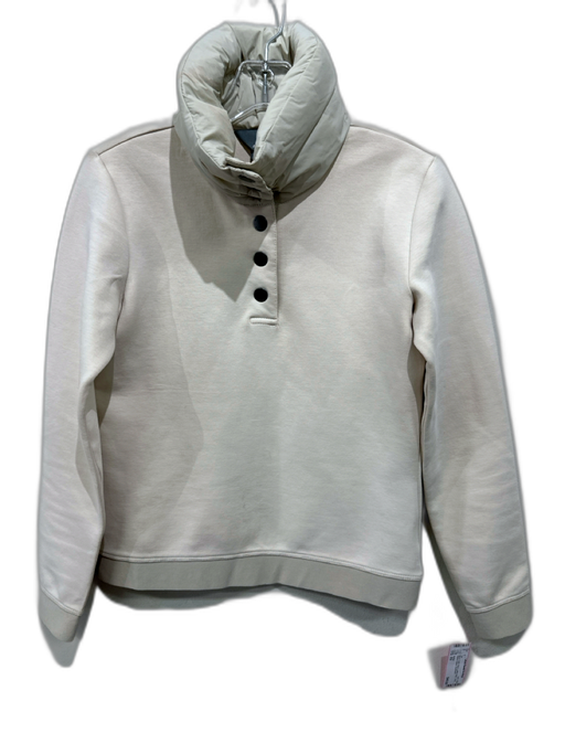 Aether Size XS Beige Cotton Blend puffer collar Long Sleeve Henley Top Beige / XS
