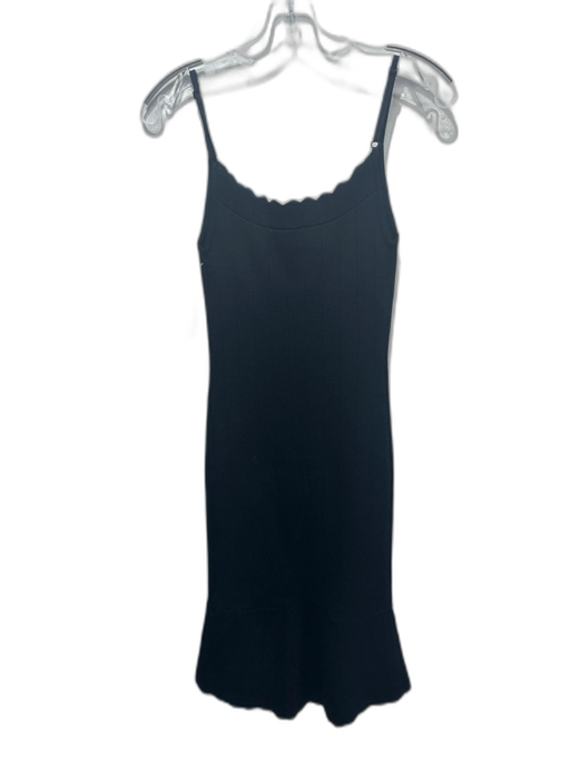 L'agence Size XS Black Rayon Blend Stretch Knit Spaghetti Strap High-Low Dress Black / XS