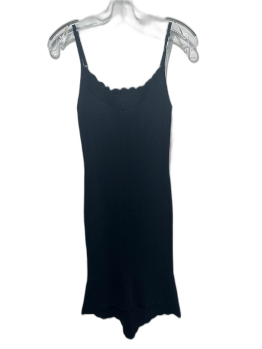 L'agence Size XS Black Rayon Blend Stretch Knit Spaghetti Strap High-Low Dress Black / XS