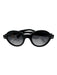 Moncler Black & Silver Acetate Gray Lens Circle Round Sunglasses Black & Silver