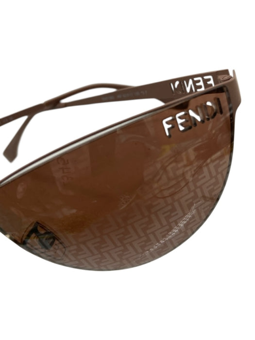 Fendi Taupe Beige Metal Cut Out Monogram Cat Eye Sunglasses Taupe Beige