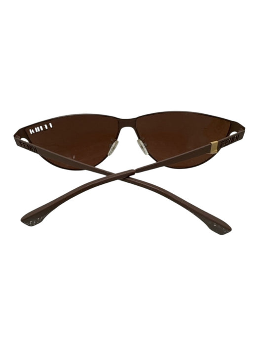 Fendi Taupe Beige Metal Cut Out Monogram Cat Eye Sunglasses Taupe Beige
