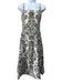 Ulla Johnson Size XS Cream & Navy Blue Cotton Sleeveless Floral Print Midi Dress Cream & Navy Blue / XS