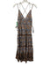 Ulla Johnson Size 0 Blue & Brown Cotton & Viscose Sleeveless Split Neck Dress Blue & Brown / 0