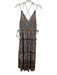 Ulla Johnson Size 0 Blue & Brown Cotton & Viscose Sleeveless Split Neck Dress Blue & Brown / 0