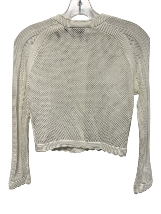 The Kooples Size S White Missing Fabric Tag Long Sleeve Button Up Cardigan White / S