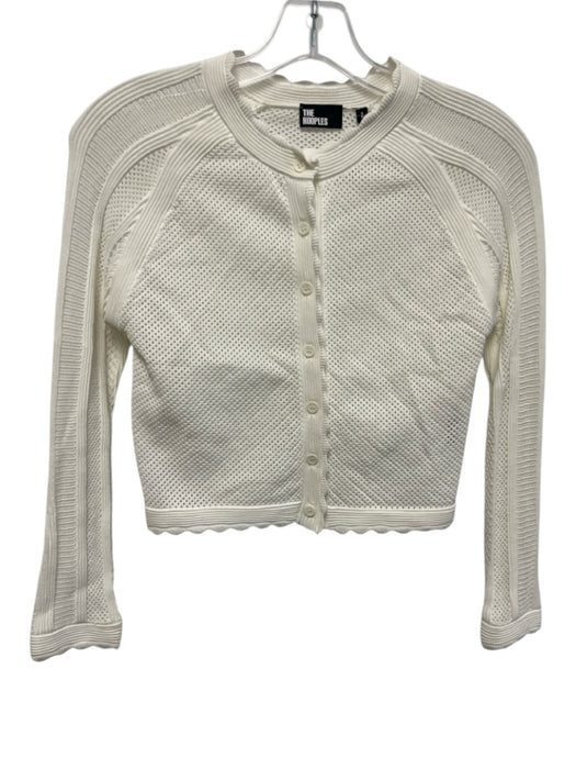 The Kooples Size S White Missing Fabric Tag Long Sleeve Button Up Cardigan White / S