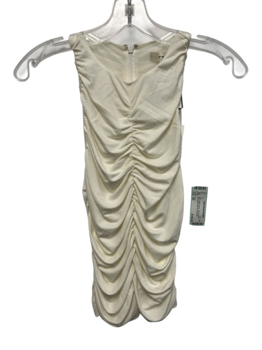 Frame Size XS White Rayon Tank Ruched Sleeveless Back Zip Top White / XS