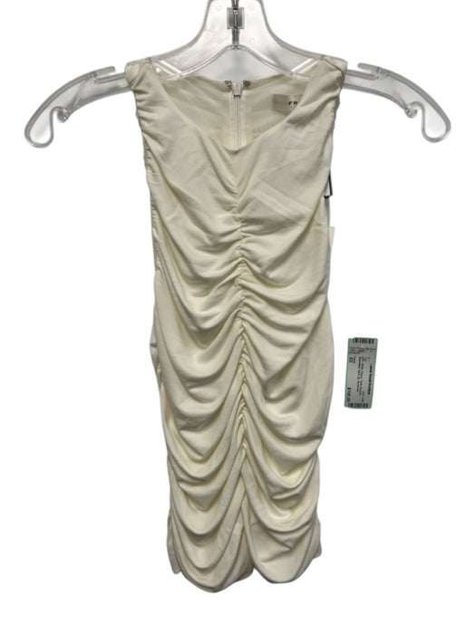 Frame Size XS White Rayon Tank Ruched Sleeveless Back Zip Top White / XS