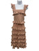Zimmermann Size 0 Pink & Gold Viscose & Polyester Tiered Midi Skirt Set Pink & Gold / 0