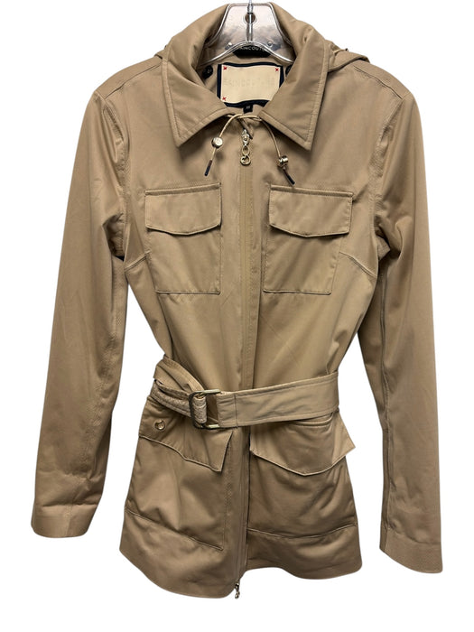 Rain Couture Amsterdam Size XS Beige Polyester Long Sleeve Zip Up Pockets Jacket Beige / XS