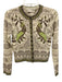 Tory Burch Size XXS White, Brown, Green Wool Long Sleeve All Over Print Cardigan White, Brown, Green / XXS