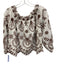 Lilly Pulitzer Size XS White & Brown Cotton Long Sleeve Eyelet Top White & Brown / XS