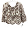 Lilly Pulitzer Size XS White & Brown Cotton Long Sleeve Eyelet Top White & Brown / XS