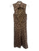 L'agence Size 8 Brown & White Cotton & Nylon Polka Dots Sleeveless Pleats Dress Brown & White / 8