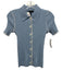 Rag & Bone Size XS Blue & White Viscose & Polyester Short Sleeve Ribbed Top Blue & White / XS