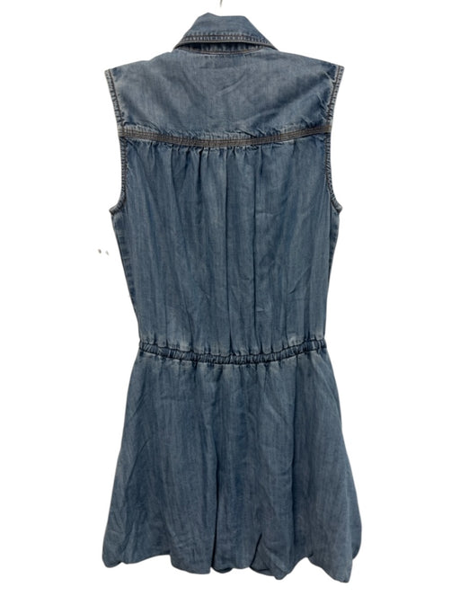 Ramy Brook Size XXS Medium Wash Cotton Button Up Sleeveless Collar Dress Medium Wash / XXS