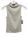 Enza Costa Size XS White Viscose Blend High Neck Sleeveless Textured Top White / XS