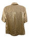 L'agence Size XS Gold Silk Short Sleeve Button Up Collar Top Gold / XS