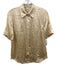 L'agence Size XS Gold Silk Short Sleeve Button Up Collar Top Gold / XS