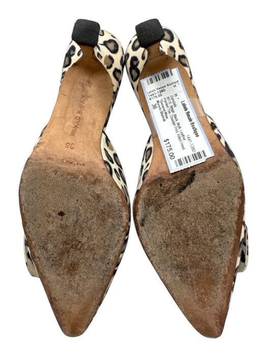 Manolo Blahnik Shoe Size 36 Beige, Black, Multi Leather Pointed Toe Sandals Beige, Black, Multi / 36