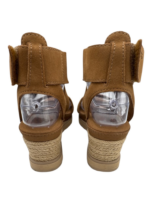 Ugg Shoe Size 6.5 Brown & Tan Leather Espadrille Open Toe Wedge Sandals Brown & Tan / 6.5