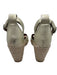 Gentle Souls Shoe Size 6 Silver & Beige Leather Shine Detail Wedge Sandals Silver & Beige / 6