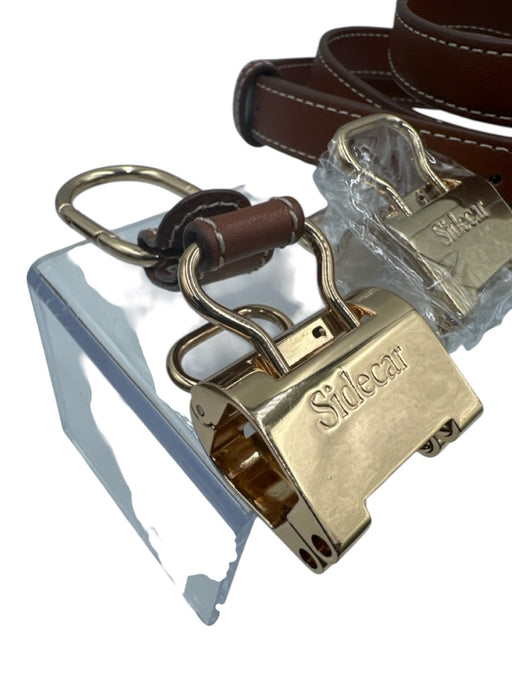 Sidecar Gold & Brown Metal & Leather Adjustable Strap Gold Hardware 14K Other Gold & Brown