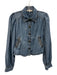 Ramy Brook Size XXS Medium Wash Tencel Long Sleeve Button Up Collar Gathered Top Medium Wash / XXS