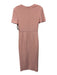 Roland Mouret Size 0 Pink Wool Short Sleeve Back Zip pleats Dress Pink / 0