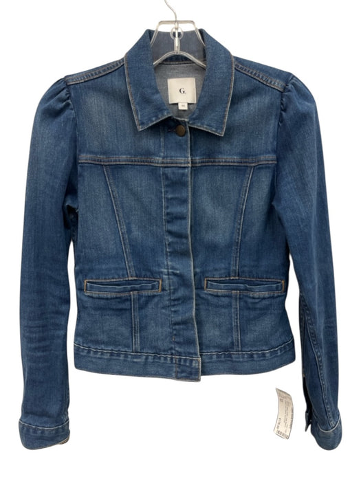 Goop Size XS Medium Wash Cotton Long Sleeve Button Front Denim Jacket Medium Wash / XS