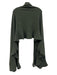 Minnie Rose Dark Green Cashmere Knit Ruffle Shawl Dark Green / One Size